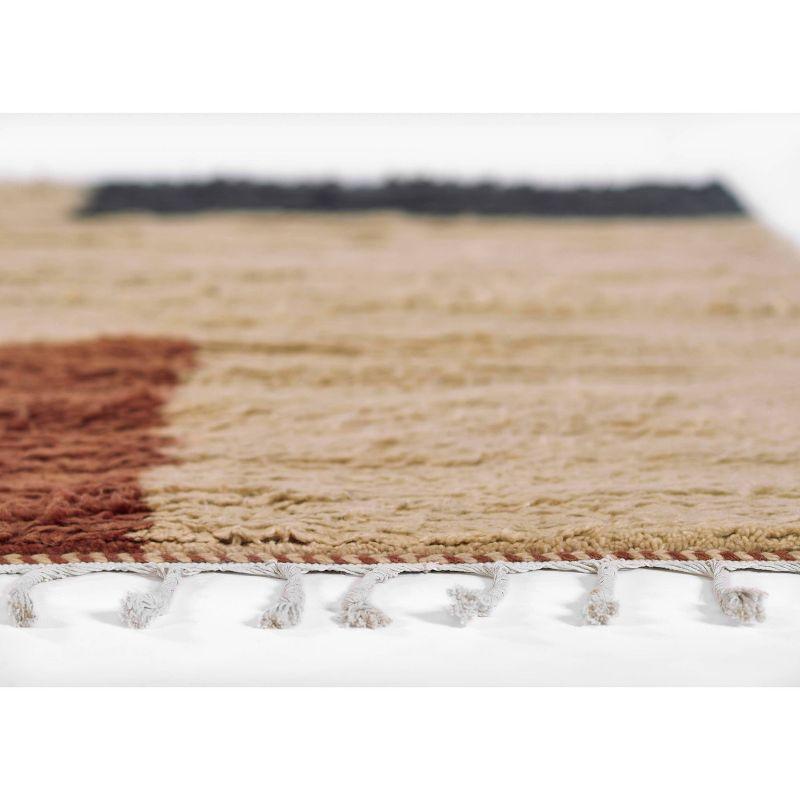 Momeni 5'x8' Neo Block Print Geometric Handwoven Area Rug: Multicolored Wool, High Pile, Indoor Rectangle, No Backing