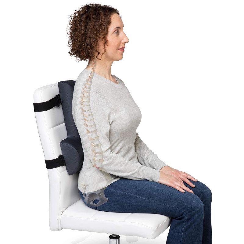 OPTP Thoracic Lumbar Back Support - Full Back and Lumbar Support for Improved Sitting Posture, Upper/Lower Back Support for Chair, and Car Back