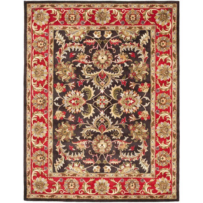 Heritage HG951 Hand Tufted Area Rug - Chocolate/Red - 7'6"x9'6" - Safavieh.