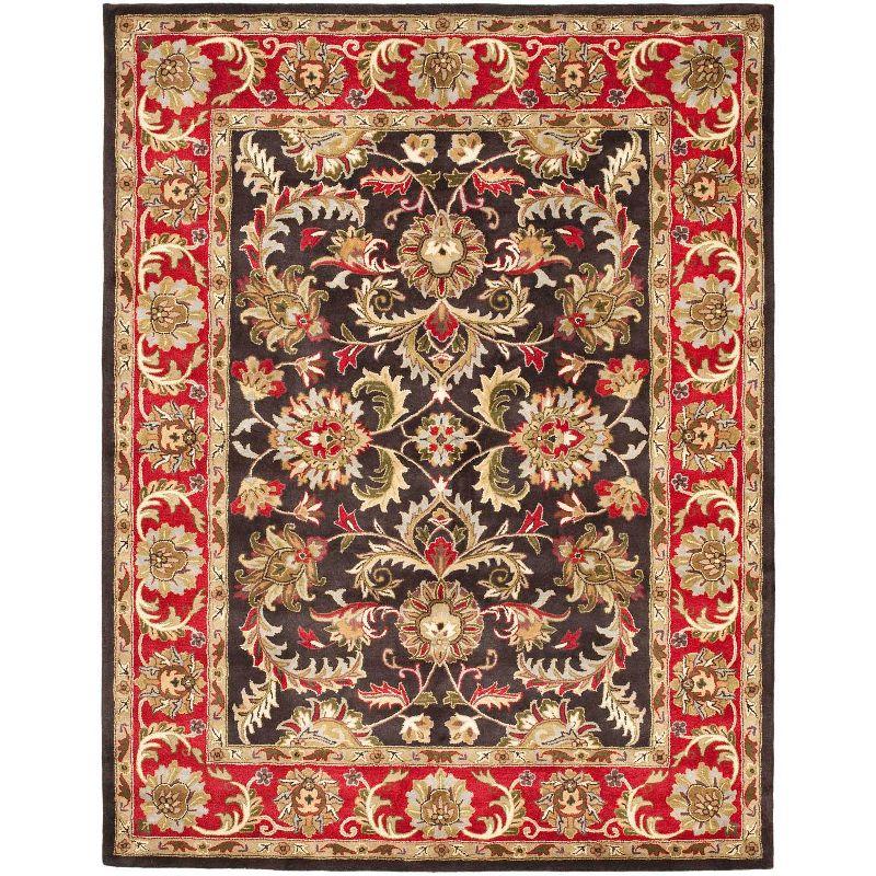 Heritage Hand-Tufted Pure Wool Rectangular Red Area Rug - 7'6" x 9'6"