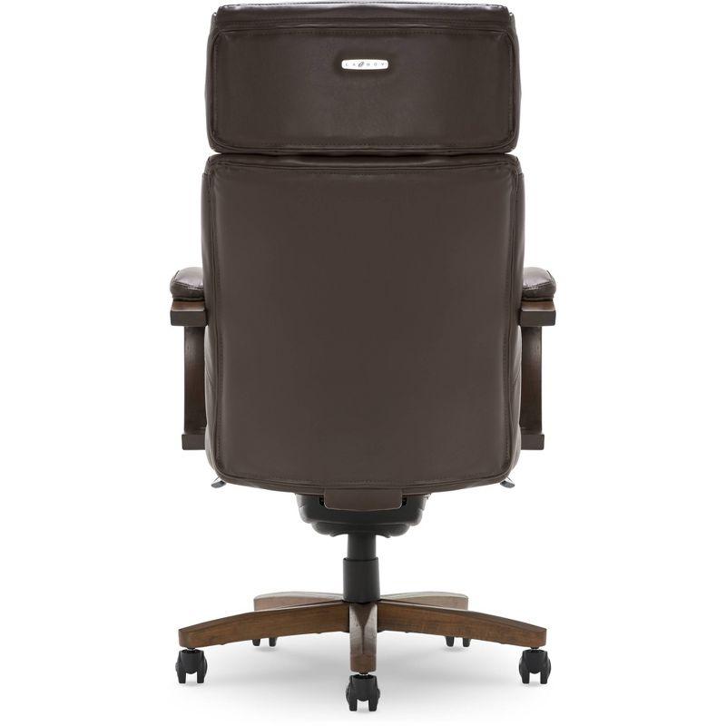 Greyson Modern Executive High-Back Office Chair with Solid Wood Arms and Lumbar Support