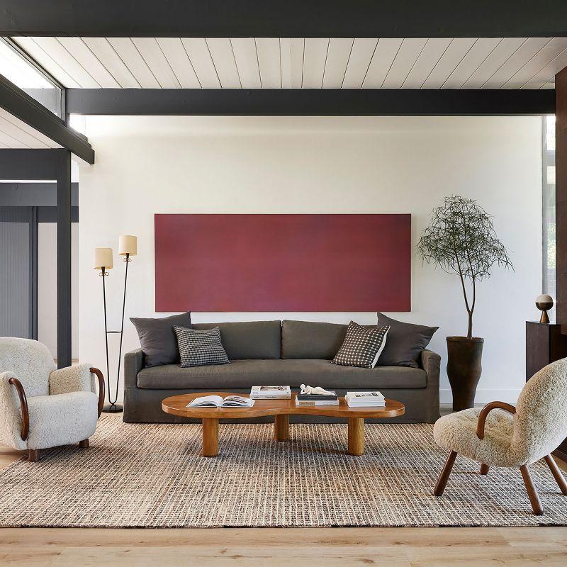 Katasha Checked Wool Brown Area Rug