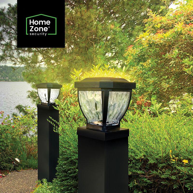 Solar Powered Integrated LED Fence Post Cap Light 4 In. X 4 In. with Base Adapter Included Pack (Set of 2)