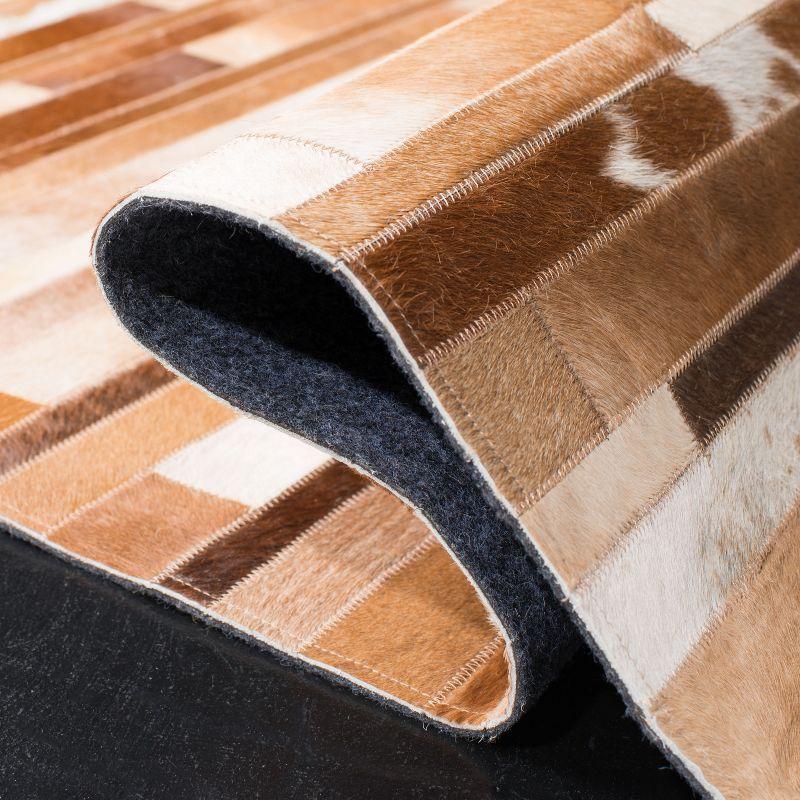 Fazeley Studio Leather Hand Woven Leather Geometric Rug