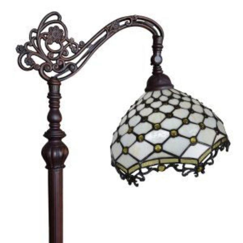 Amora Lighting Tiffany Style Jeweled Reading Floor Lamp 62" High