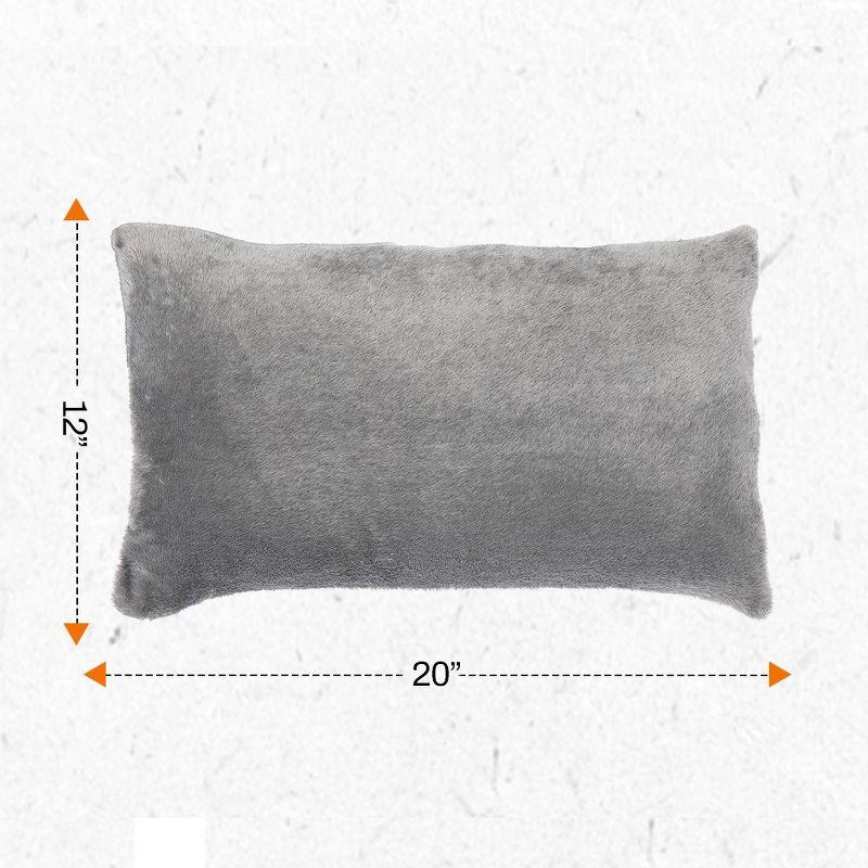 Gray Arctic Velvet and Microfleece Throw Pillow Set