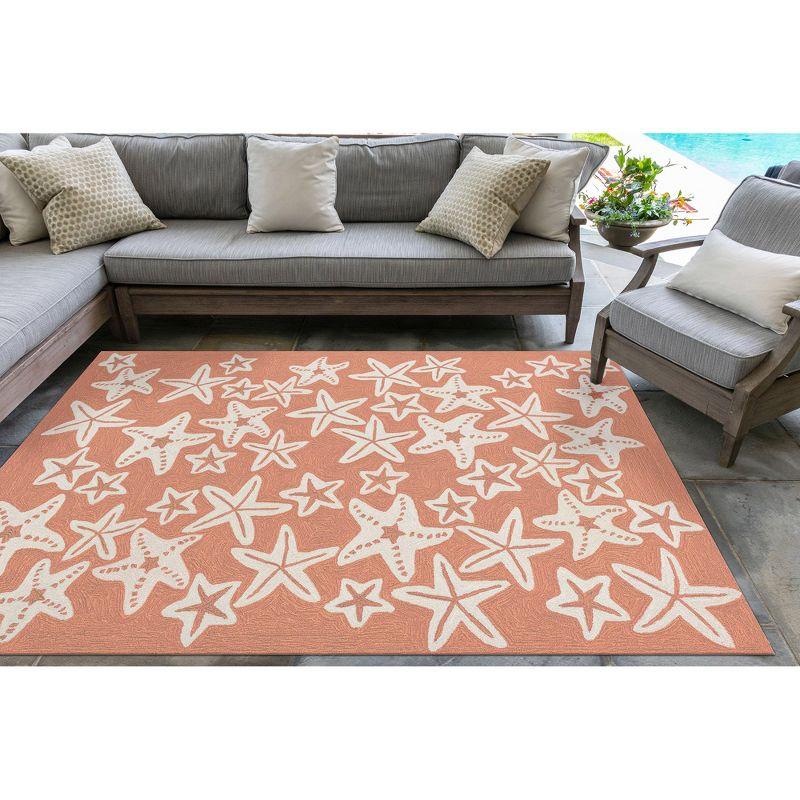 Liora Manne Capri Starfish Indoor/Outdoor Rug Coral 5' x 7'6"