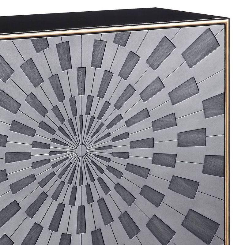 39" Quilla Accent Table Black, Gray and Brass Finish - Acme Furniture