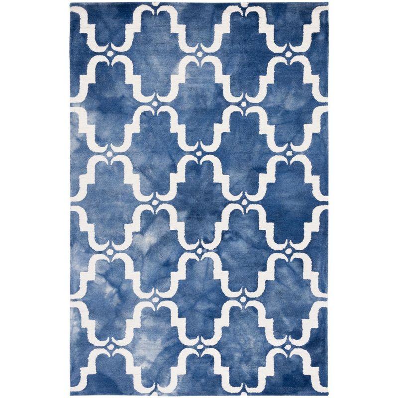 Dip Dye DDY536 Hand Tufted Indoor Area Rug - Navy/Ivory - 5'x8' - Safavieh
