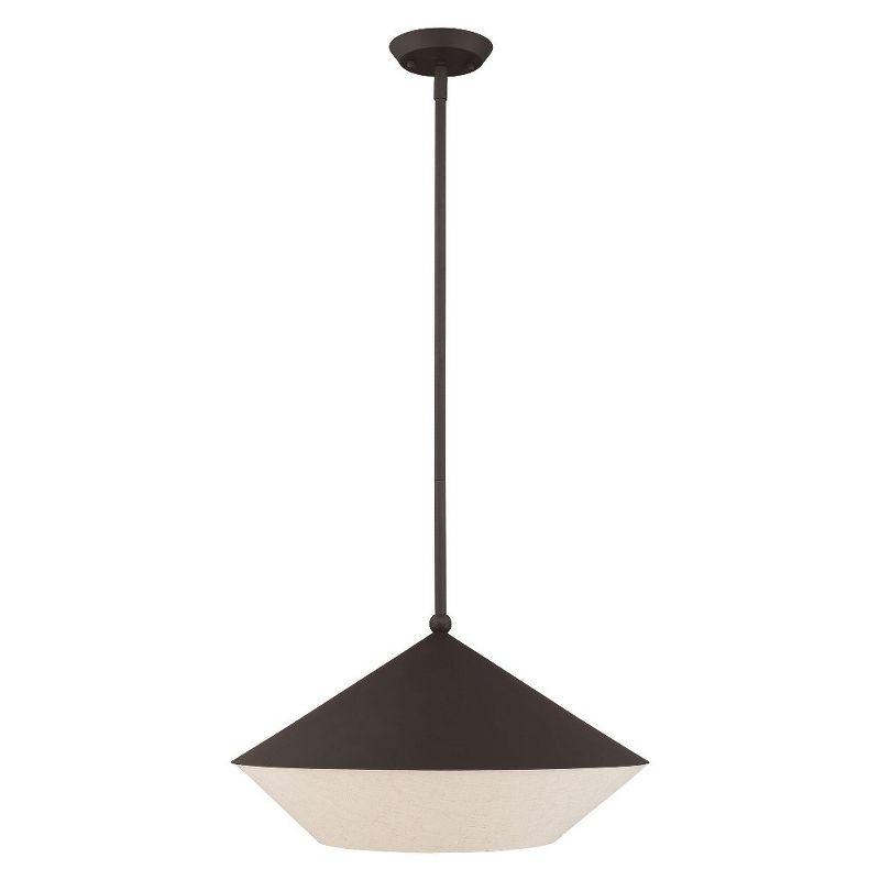 Stockholm Bronze 1-Light Pendant with Oatmeal Shade