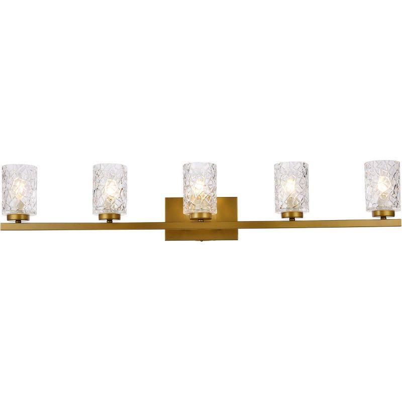 Cassie 5-Light Brass and Clear Glass Bath Sconce