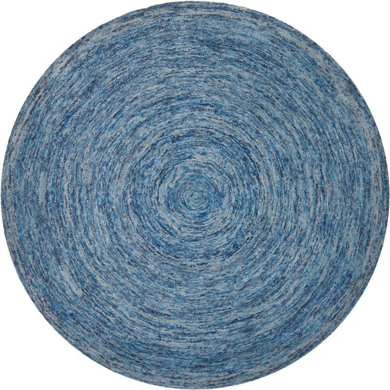 Hand-Tufted Multicolor Wool Round Rug, 6' Diameter