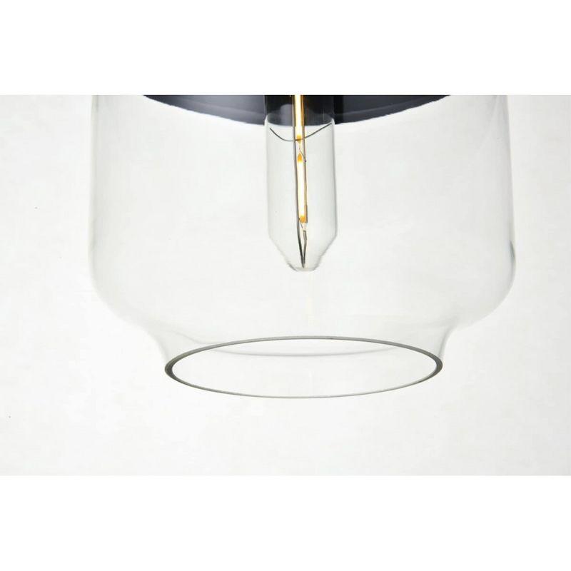 Elegant Lighting Ashwell 1 Light Black Pendant With Clear Glass