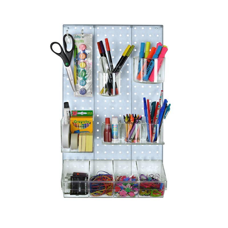 The DIY Multi-Purpose 12-Piece Pegboard Wall Organizer Kit with One Panel and Accessory Assortment (13.5"W x 22"H)