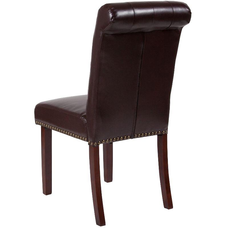 Merrick Lane Upholstered Parsons Chair with Nailhead Trim