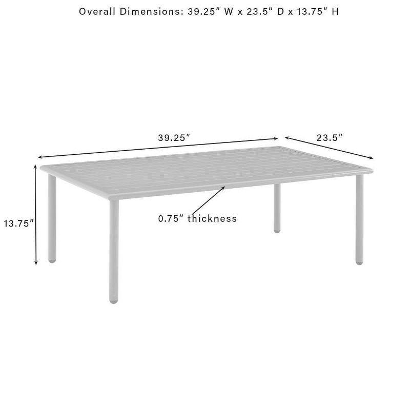 Cali Bay Outdoor Metal Coffee Table - Light Brown - Crosley: UV & Weather-Resistant, Steel Frame Patio Table