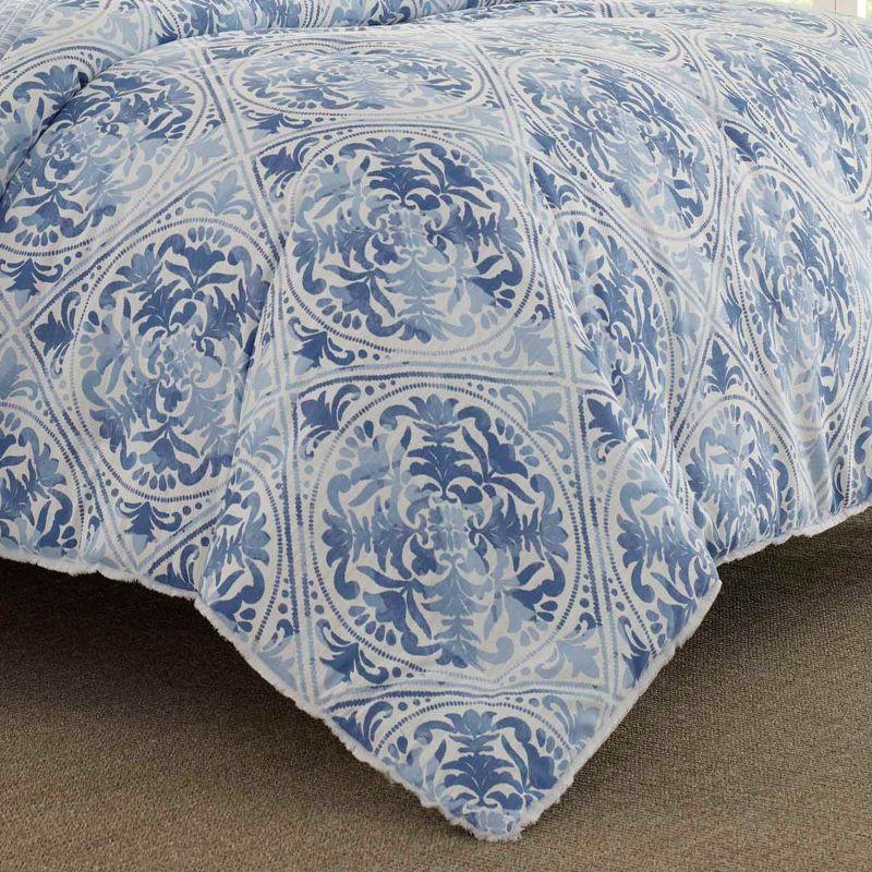 Mila Blue King Cotton Reversible Comforter Set