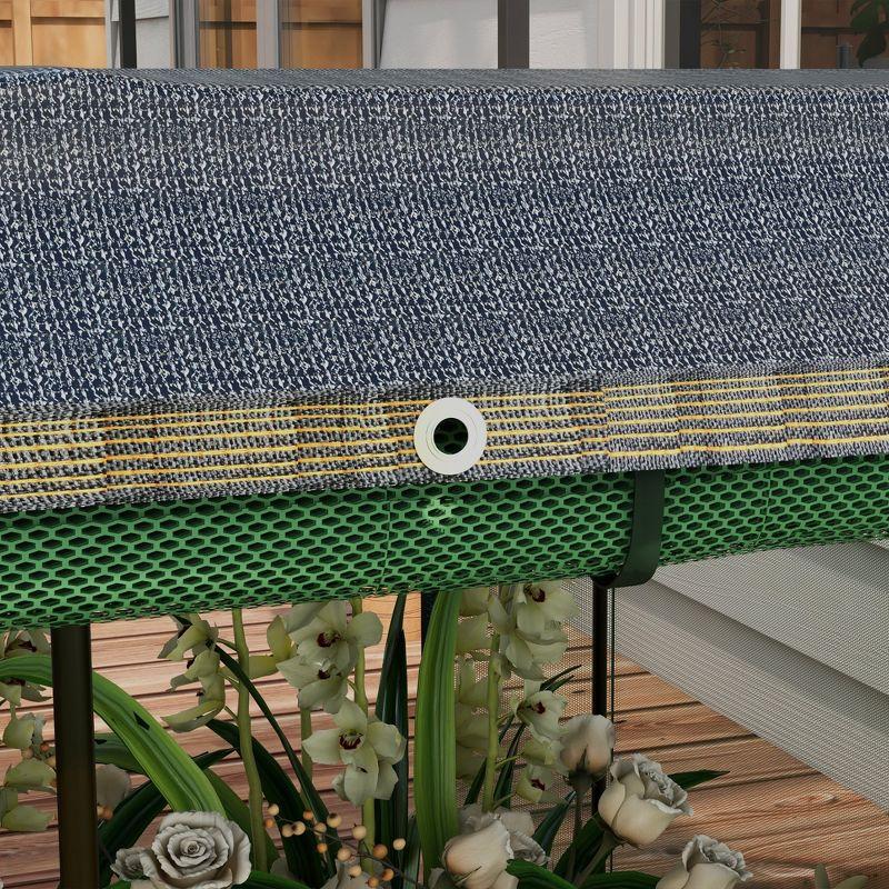 Outsunny Galvanized Raised Garden Bed, Planter Box with Crop Cage and Shade Cloth, Gray