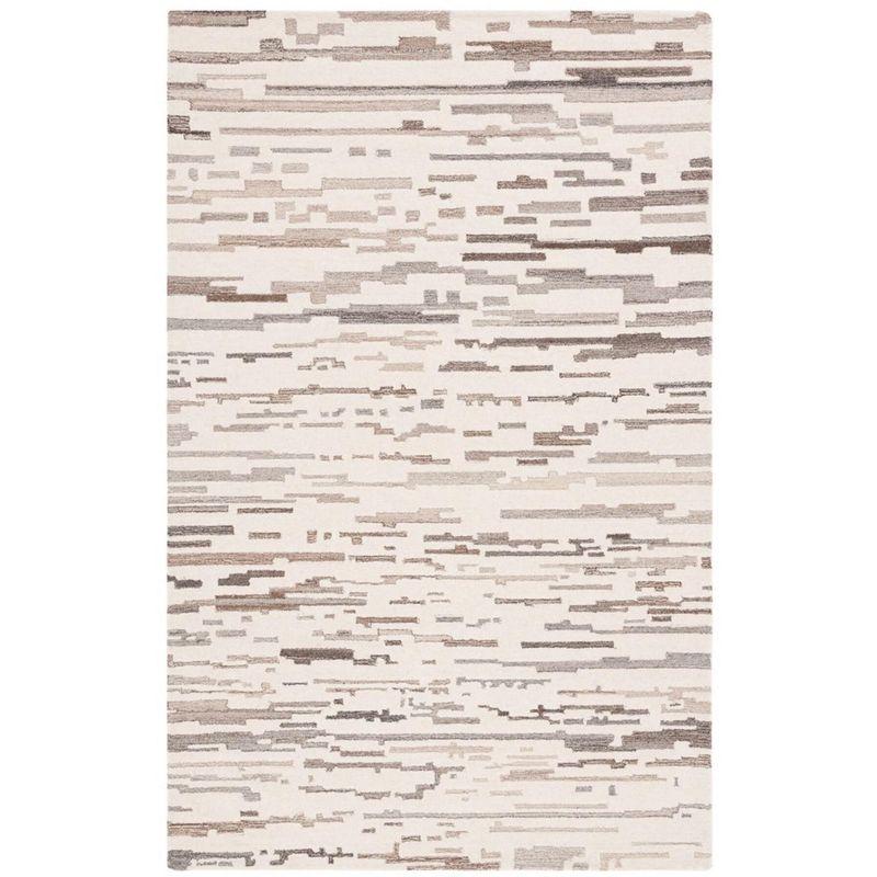 Ebony EBN501 Hand Tufted Area Rug - Ivory/Grey - 4'x6' - Safavieh.