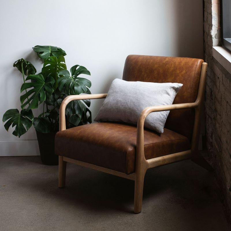 Shadow Pinstripe French Linen Lumbar Throw Pillow