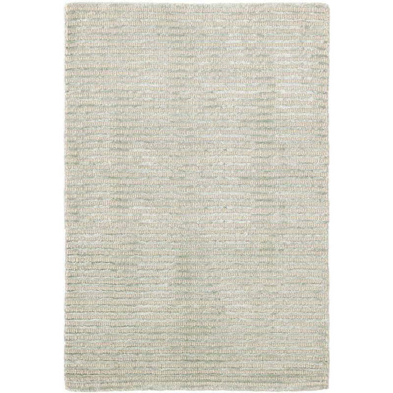 Cut Stripe Ocean Hand Knotted Viscose/Wool Rug