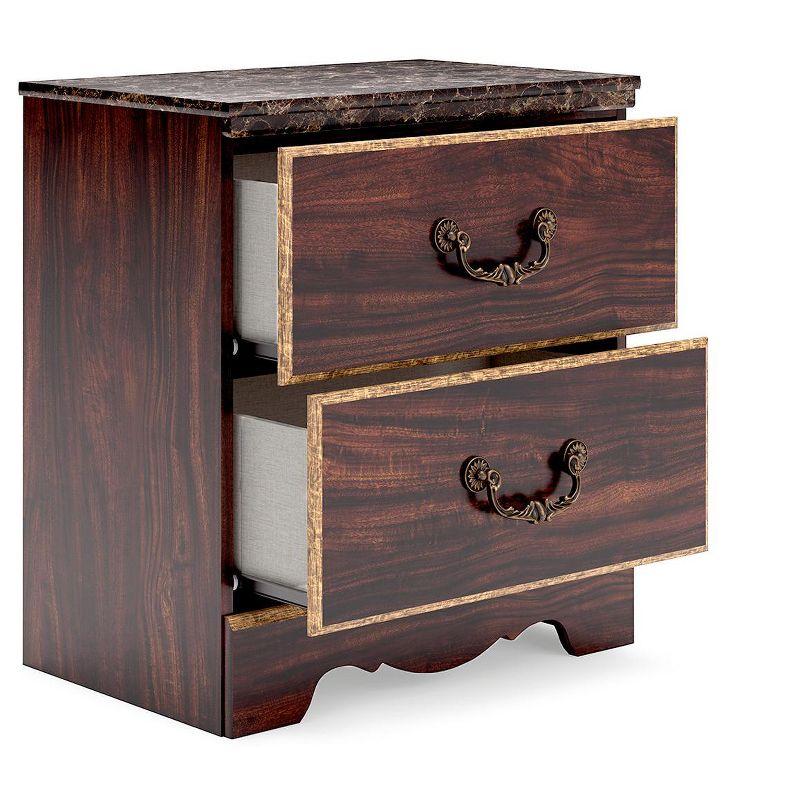 Signature Design by Ashley Glosmount 2 Drawer Nightstand, Dark Brown