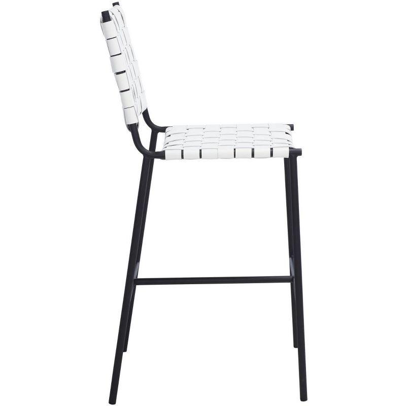 Olenna Woven Counter Stool - BST3011 - White/Black - Safavieh