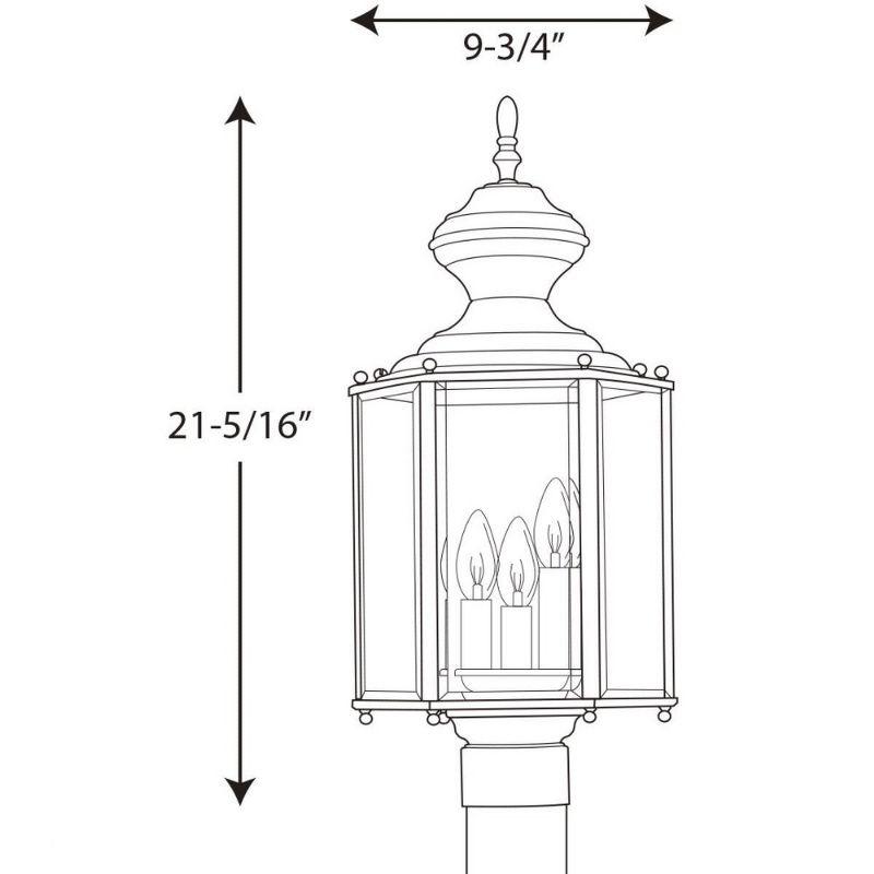 Progress Lighting Air Pro Collection, 3-Light Outdoor Post Lantern, Matte Black Finish, Clear Beveled Glass Panels