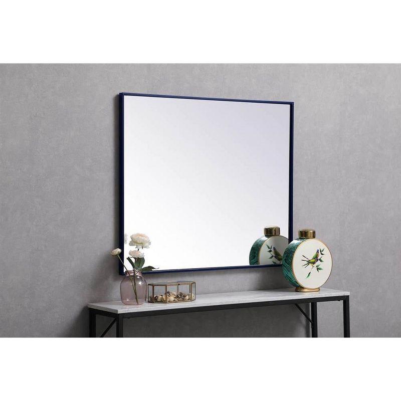 Elegant Lighting Metal frame rectangle mirror 30 inch x 36 inch in Blue