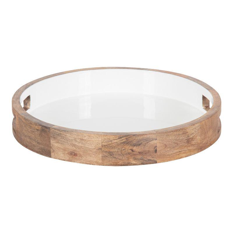 Kate and Laurel Ehrens Round Decorative Wood Tray