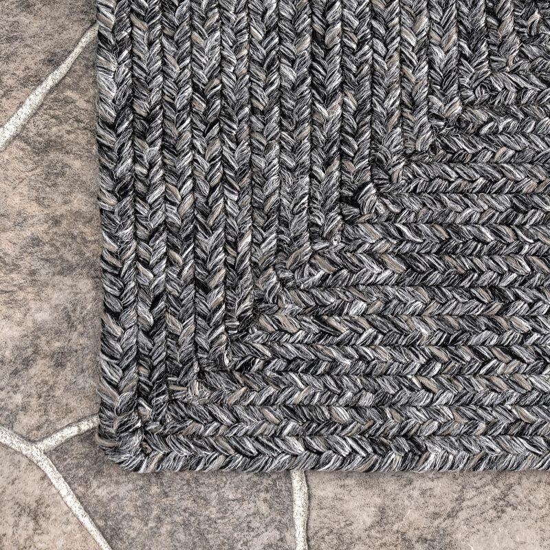 Nuloom Wynn Solid 4 Round Indoor/Outdoor Accent Rug for Living Room Patio Deck Front Porch Entryway Kitchen, Charcoal