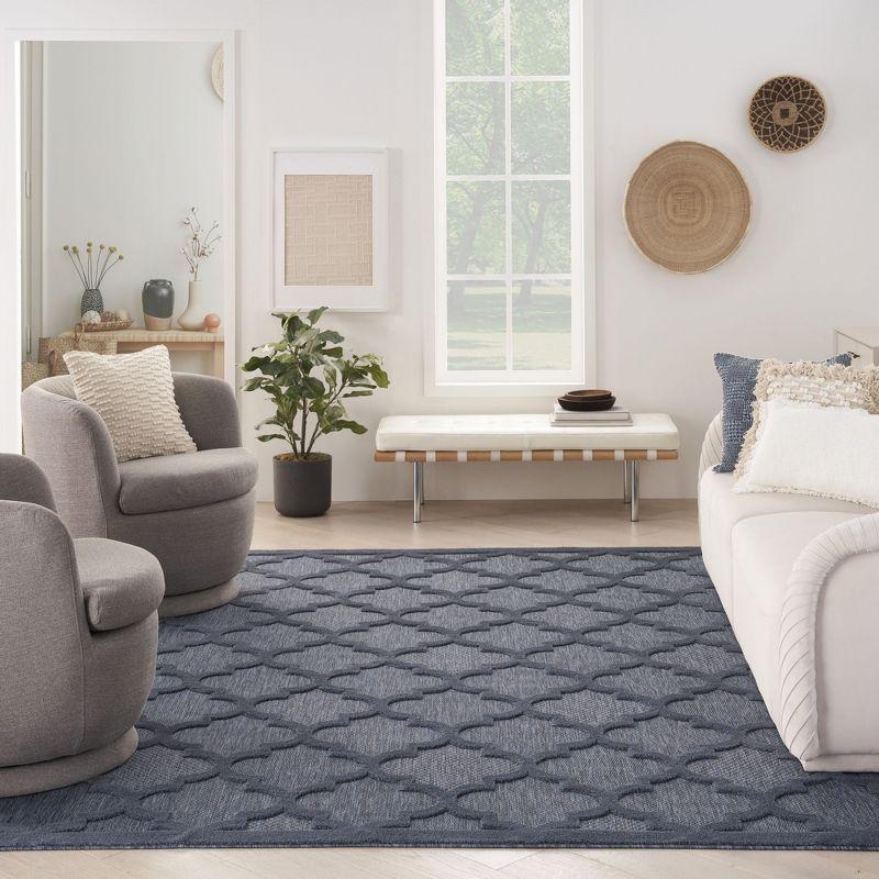 Nourison Easy Care 7' x 10' Navy Blue Indoor/Outdoor Rug