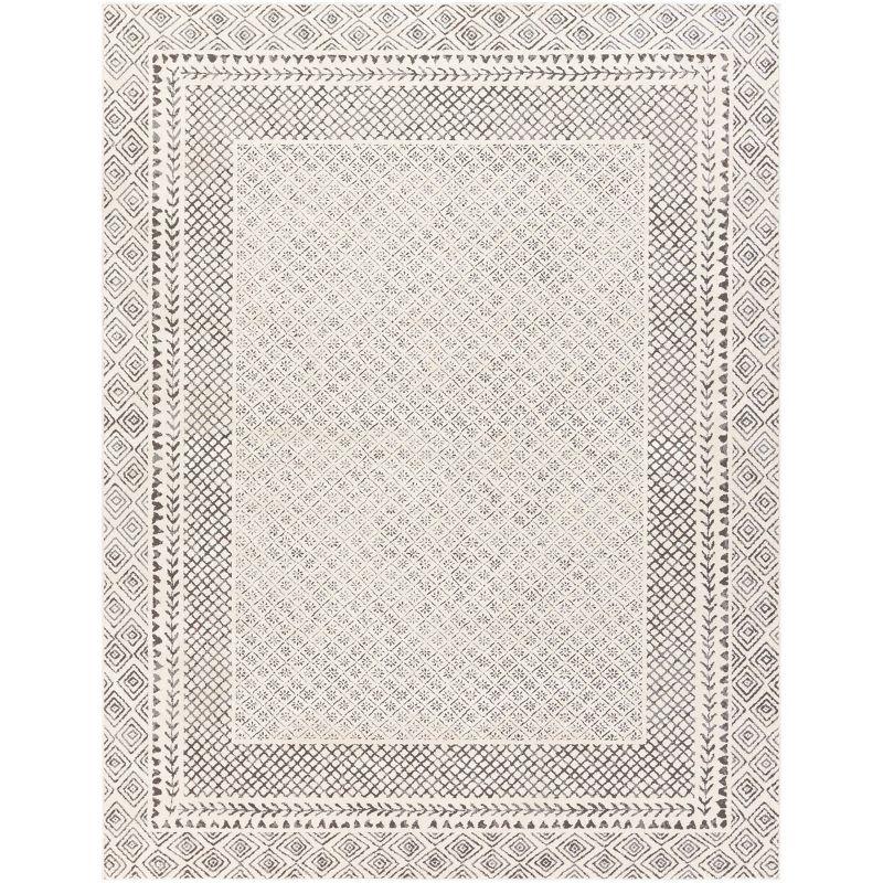 Gray and Beige Reversible Rectangular Stain-Resistant Area Rug