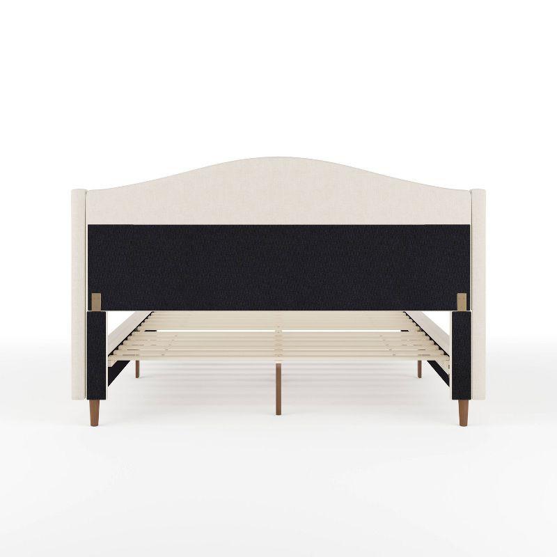 Martha Stewart Amelia Upholstered Platform Bed With Curved Headboard