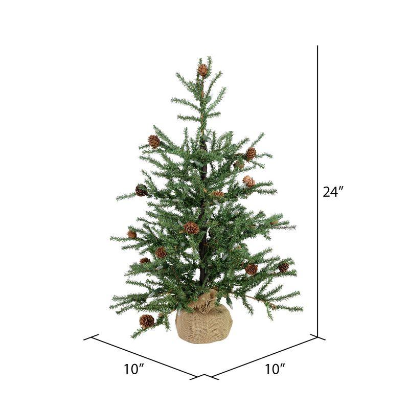 Carmel Pine 2' Tabletop Christmas Tree with Burlap Base