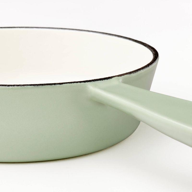 6" Enameled Cast Iron Skillet Sage Green - Figmint™: Even-Heating, Oven-Safe, Nonstick, Induction Compatible