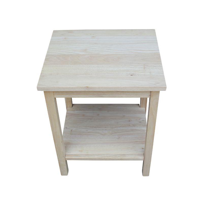29" Square Portman Accent Table Unfinished - International Concepts: Solid Wood, Entryway Display, Parawood