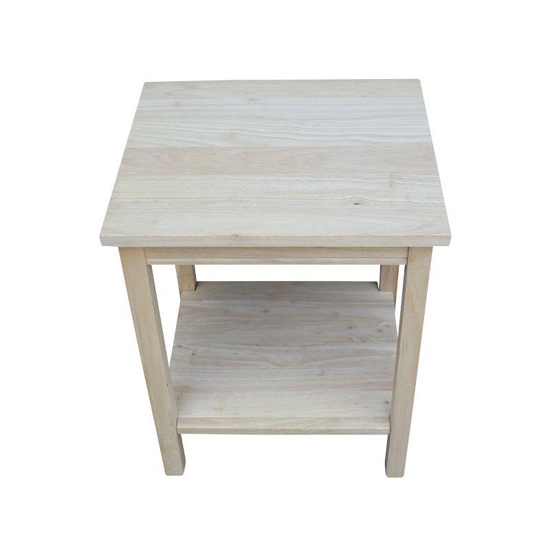 Portman Solid Wood Unfinished Square Accent Table