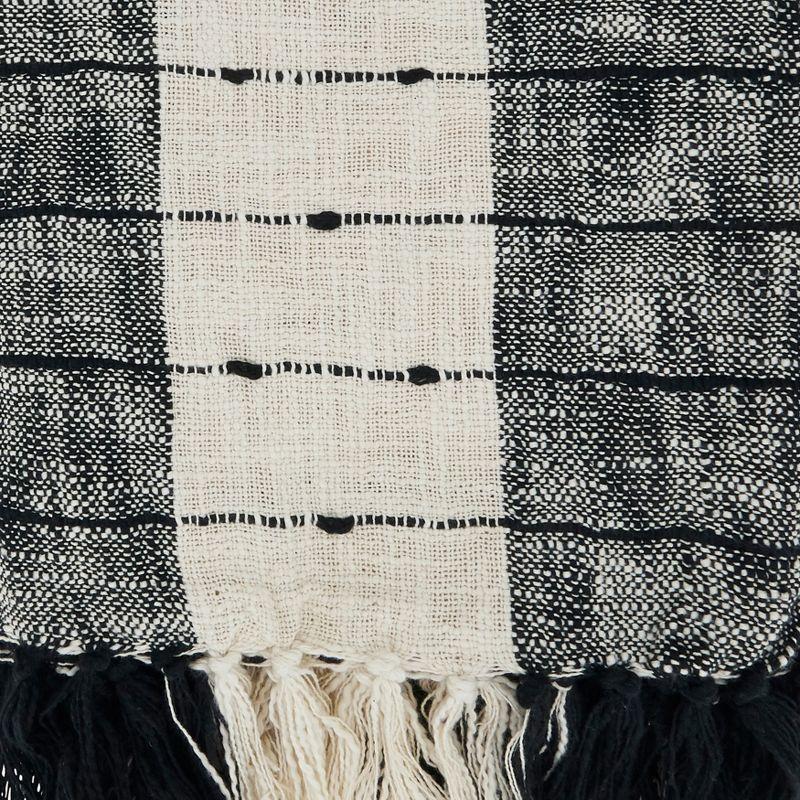 Black and White Striped Cotton Throw Blanket