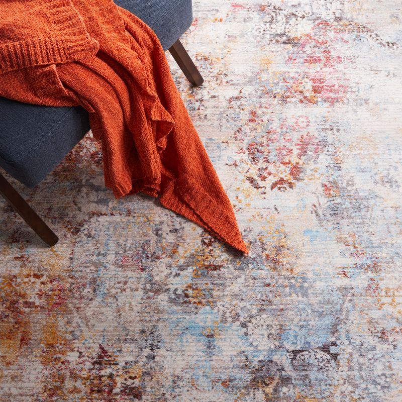 Orlando ORL764 Power Loomed Indoor Runner - Orange / Blue - 2'-2" x 8' - Safavieh