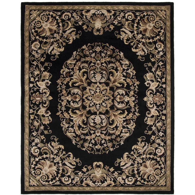 Heritage HG640 Handmade Area Rug - 7'6"x9'6" - Black - Safavieh