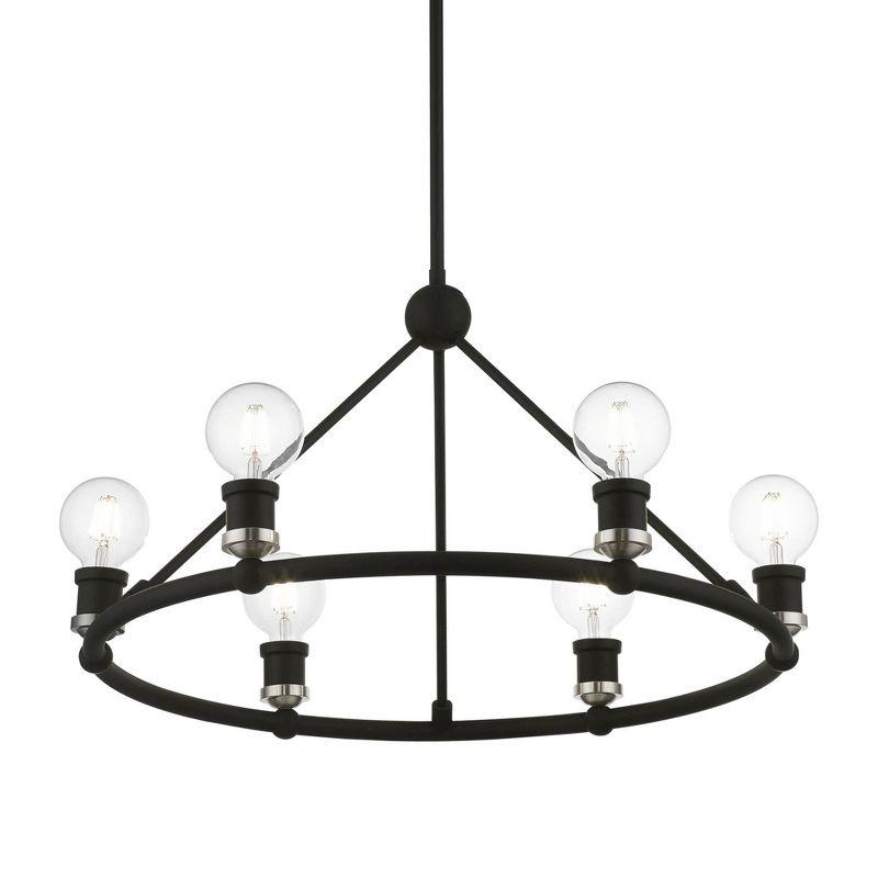Livex Lighting Lansdale 6 - Light Chandelier in  Black/Brushed Nickel