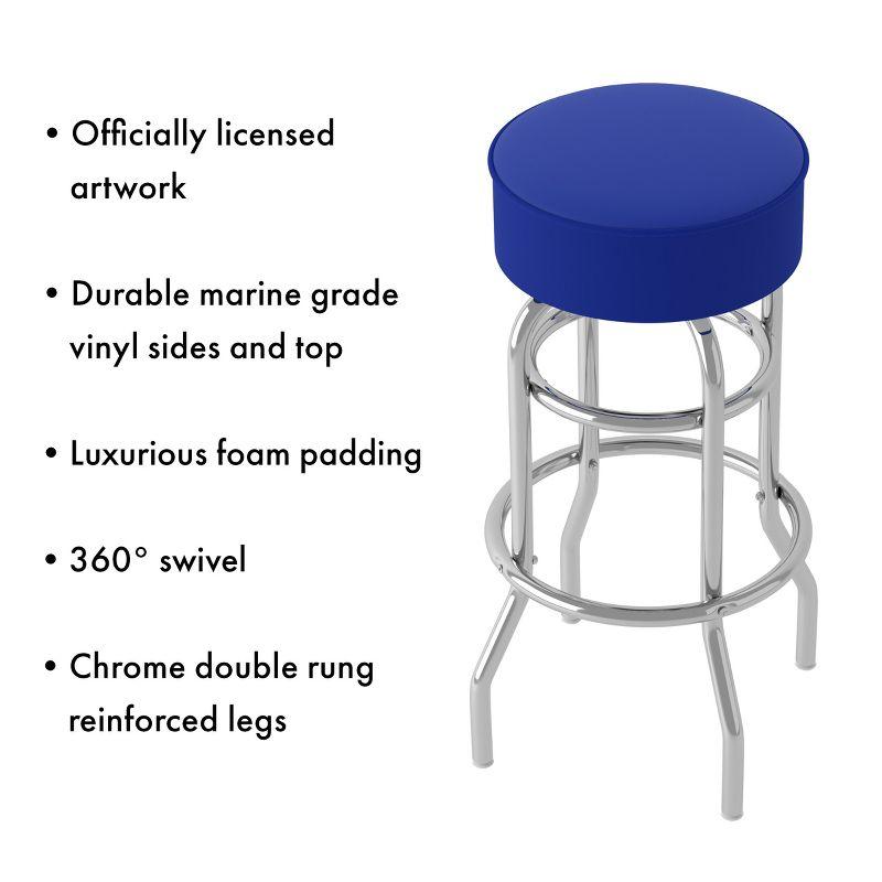 Contemporary Swivel Backless 31" Metal Bar Stool in Blue