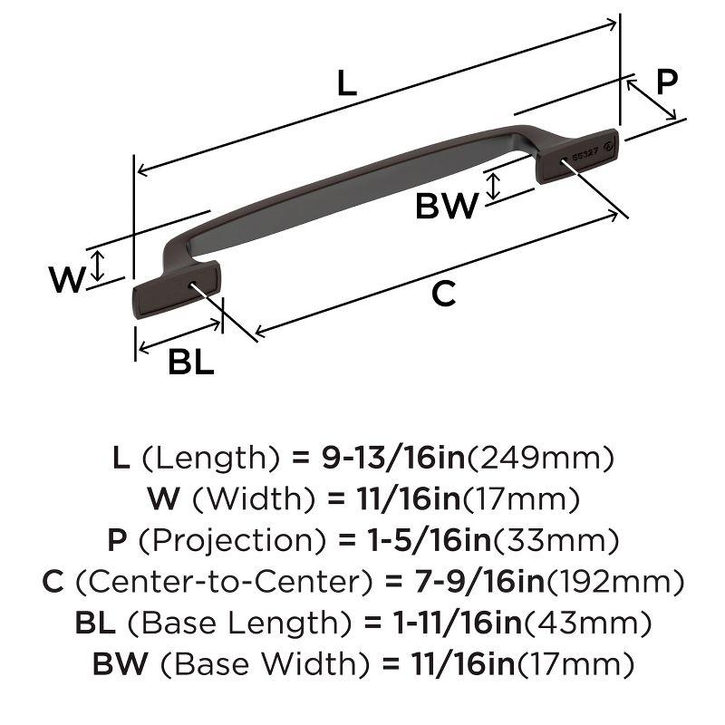 Amerock Highland Ridge 7-9/16 inch (192mm) Center-to-Center Dark Oiled Bronze Cabinet Pull