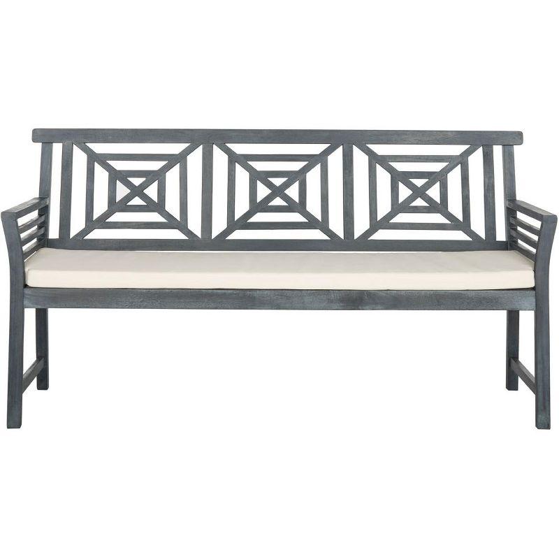 Del Mar 3 Seat Bench - Outdoor - PAT6737 - Ash Grey/Beige - Safavieh