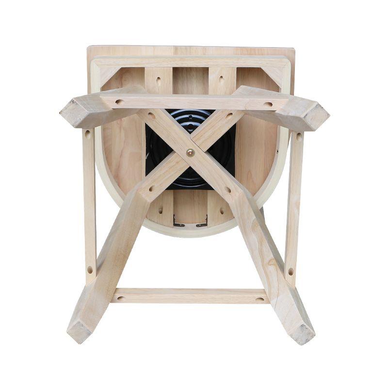 Charlotte Counter Height Barstool with Swivel and Auto Return Unfinished - International Concepts: Wood Frame, X-Back Design, Spot Clean