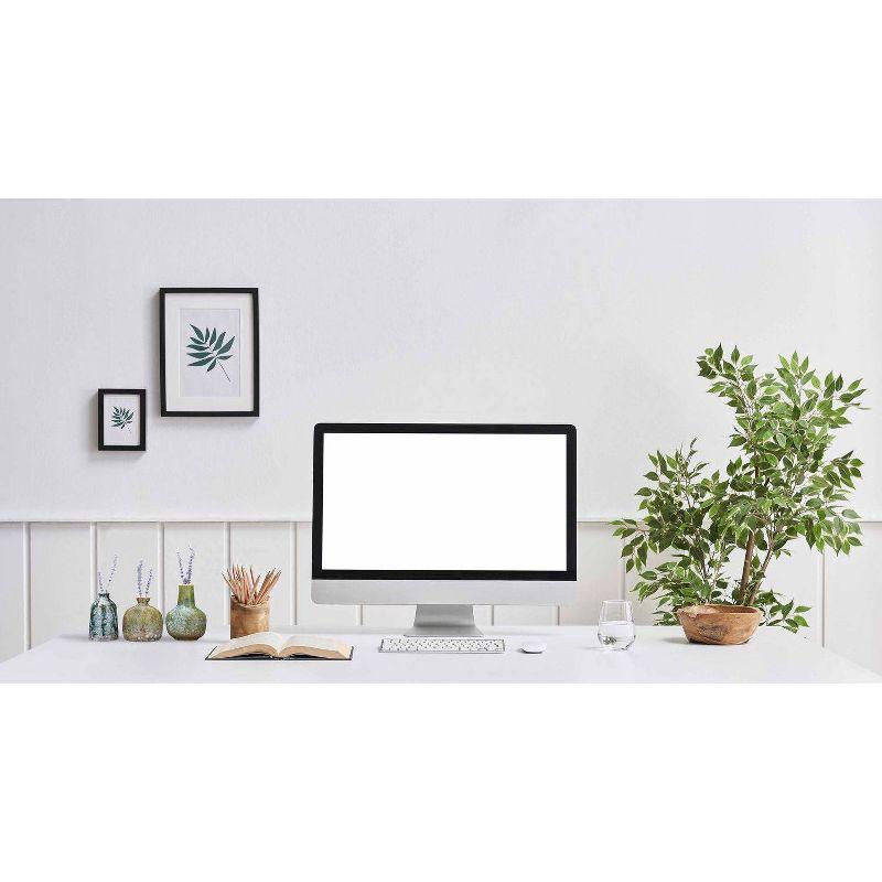 Storied Home Acacia Wood Metal Martini Accent Table with Marble Top Natural: Elegant Round Side Table, No Assembly Required