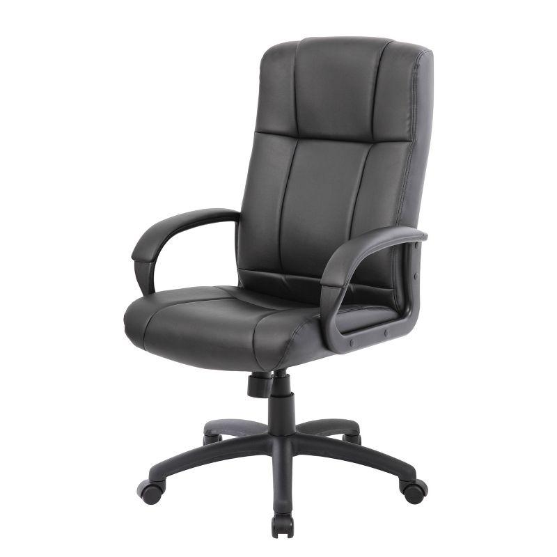 Elegant Executive High-Back Swivel Chair in Black Caressoft