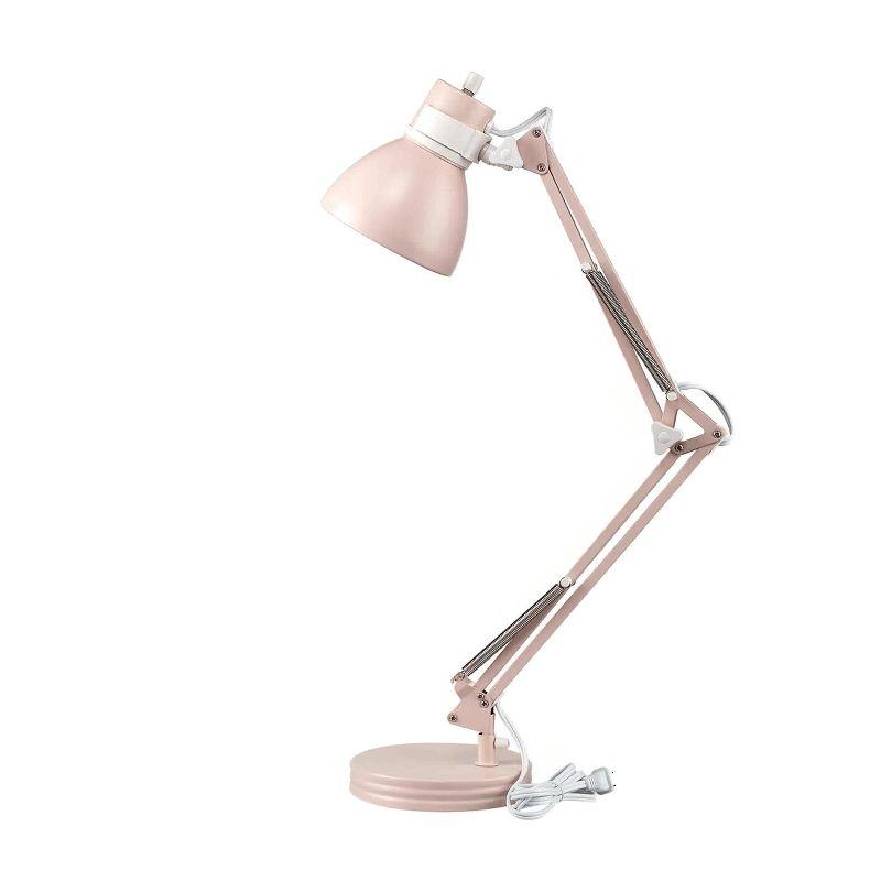 Adjustable 28" Matte White Swing Arm Kids' Desk Lamp