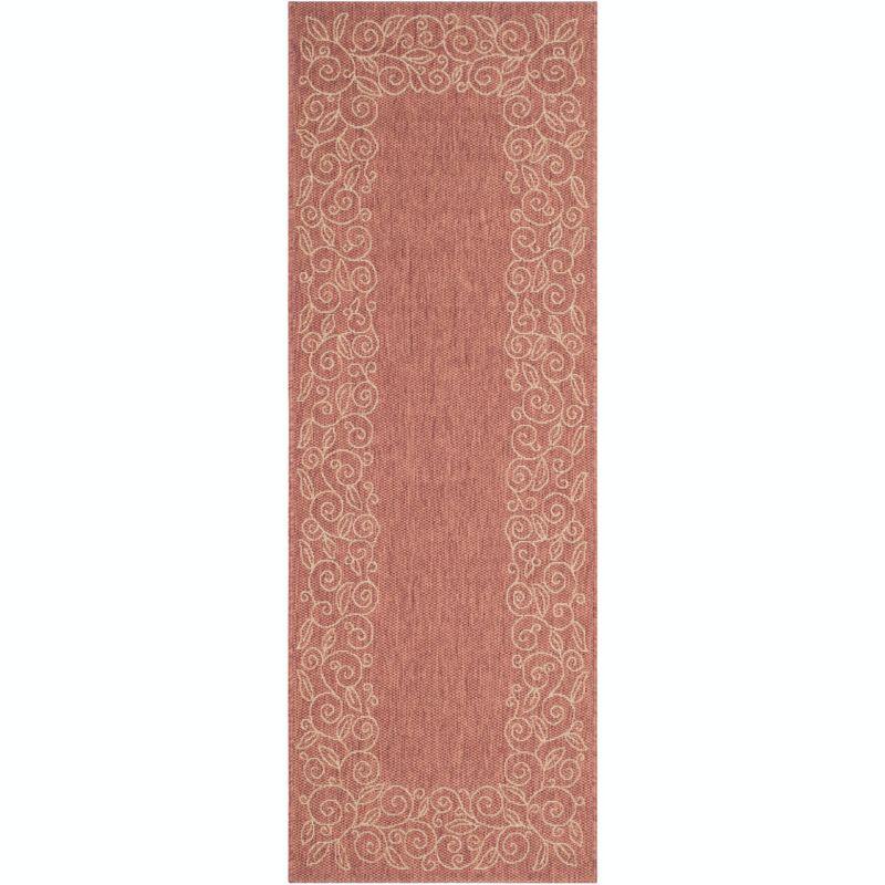 Courtyard CY5139 Power Loomed Indoor and Outdoor Runner Rug - Terracotta/Beige - 2'3"x6'7" - Safavieh